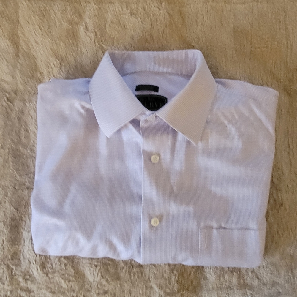 Men's Jos. A Banks Reserve Button-Up Tailored Fit 16.5 -34 Lilac Basketweave